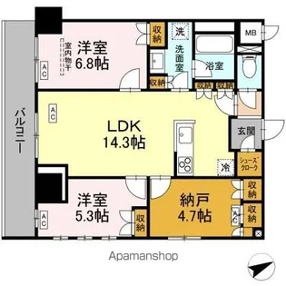 サンジョイアゼロ【3階】の間取り
