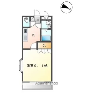 ハバナ ガーデン【206号室】の間取り