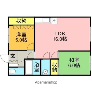 パレけやき弐番館【2階】の間取り