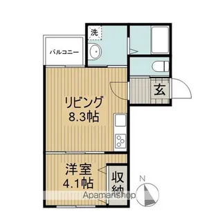 ティーレグノ羽犬塚【A103号室】の間取り