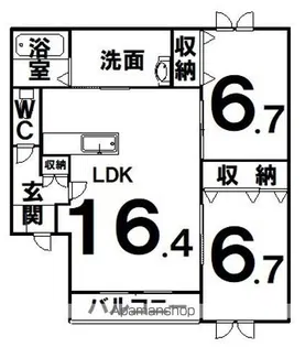 プリマ若松A【2階】の間取り