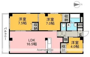 ヴュー鏡川【5階】の間取り