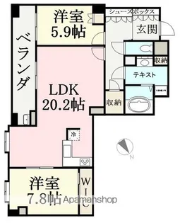 タワーグランデ C H A【1007号室】の間取り