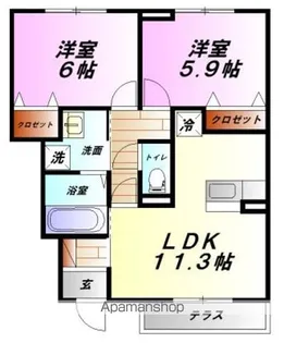 ラフォレスト【1階】の間取り