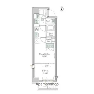 ワンルーフレジデンス錦糸町【7階】の間取り