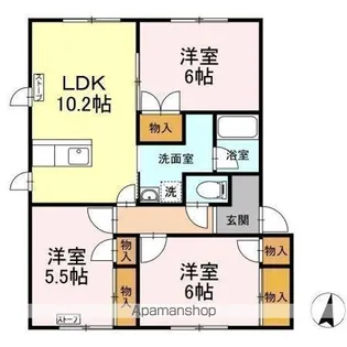ハイネス自由ヶ丘 A【2階】の間取り