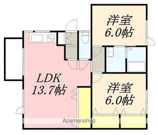マイコーポⅡ【2F号室】の間取り