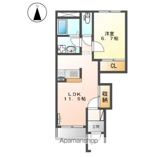 パークハイツ【1階】の間取り