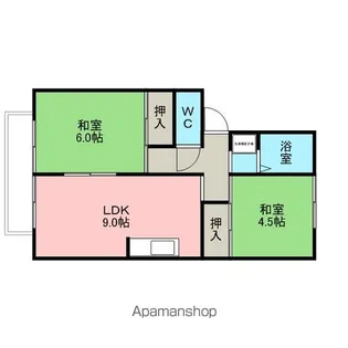 エステート桜ヶ丘【2階】の間取り