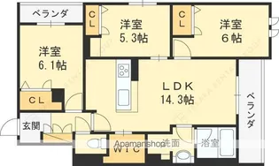 シャーメゾン ブラン【3階】の間取り