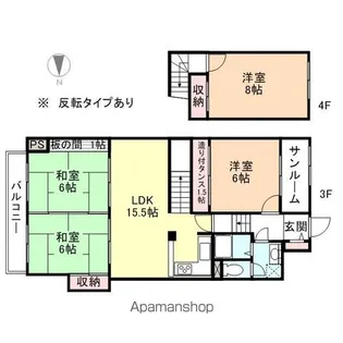 プレジデントステイツ上袋 A棟【301号室】の間取り