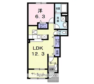 トレスメーラE【1階】の間取り