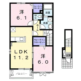 リ ミエル【2階】の間取り