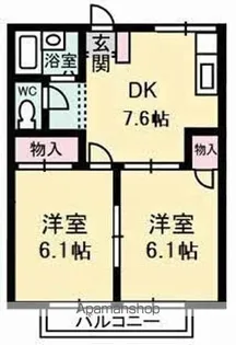 ホワイトコーポ【2階】の間取り