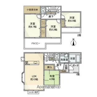 埼玉県狭山市大字北入曽【一戸建】の間取り