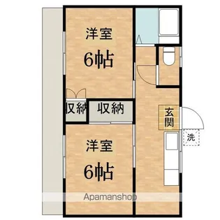 美也コーポレーション【202号室】の間取り