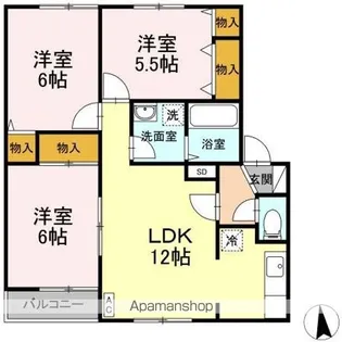 ハイセレールセレッソ B【1階】の間取り
