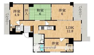 学園西ロイヤルマンションB棟【9階】の間取り