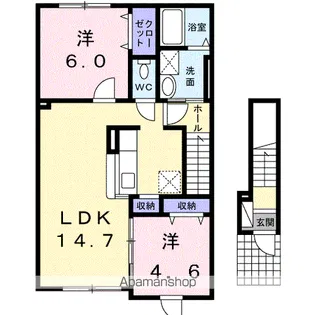 ブリッジ 13【2階】の間取り
