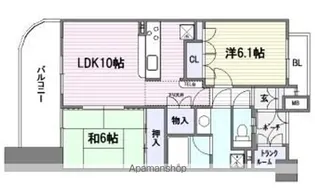 アーバンパレス天神南ハートランドタワー A棟【1404号室】の間取り