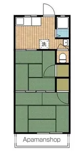 北川アパート【206号室】の間取り