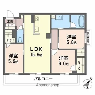 SHAMAISON AMBER026【402号室】の間取り