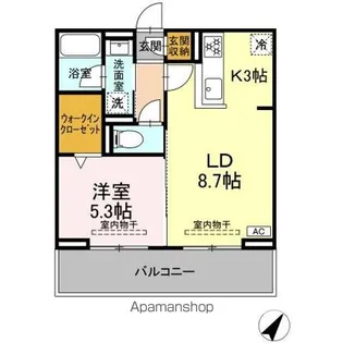 セレーナ東静岡【2階】の間取り