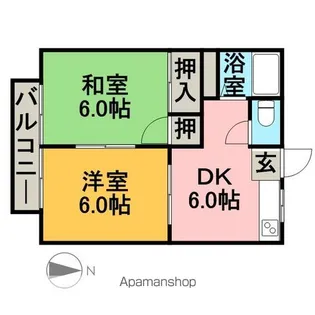 パークハイツ太平【2階】の間取り
