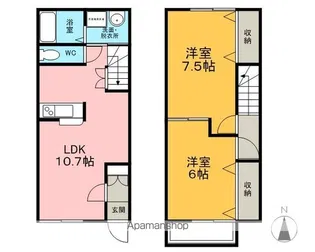 ハイツ オカシラ【105号室】の間取り