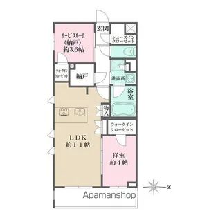 LA PERLA JIYUGAOKAⅡ【1階】の間取り