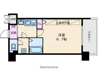 エステムプラザ大阪セントラルシティ【201号室】の間取り