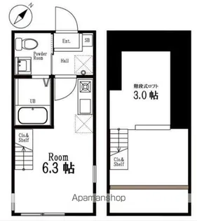 ハーミットクラブハウス新杉田A棟【2階】の間取り