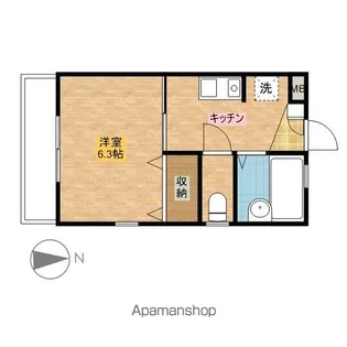 コーポ槐Ⅲ【202号室】の間取り