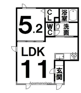 COZYⅡ【1-A号室】の間取り