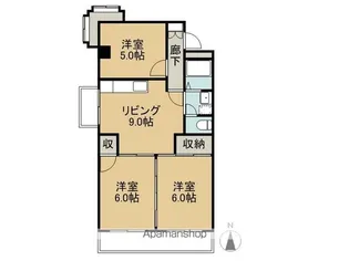 大恵第3マンション【506号室】の間取り