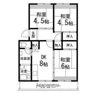 仙台中山団地4号棟【401号室】の間取り