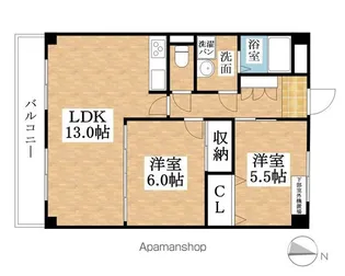 シャルマン冨士塚【1階】の間取り