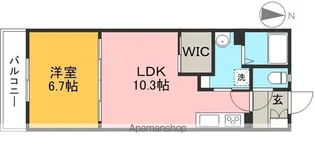 1LDKの間取り画像