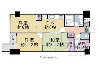 ライオンズマンション二条城東【1005号室】の間取り
