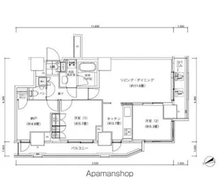 パークキューブ愛宕山タワー【11階】の間取り