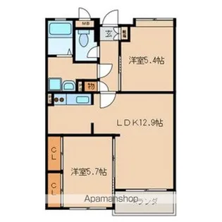 高峰ポロニア【403号室号室】の間取り