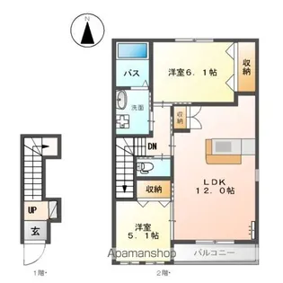 アメニティ・ハイツ E1【2階】の間取り