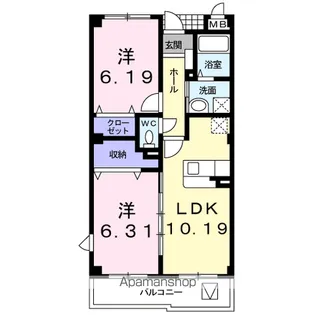 ルミナーレ松波【3階】の間取り