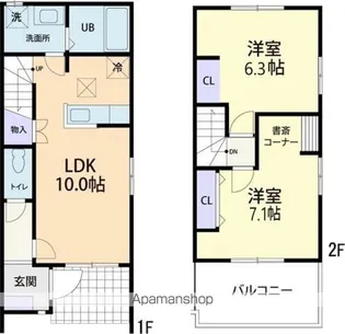 フォーリアテラス B【101号室】の間取り
