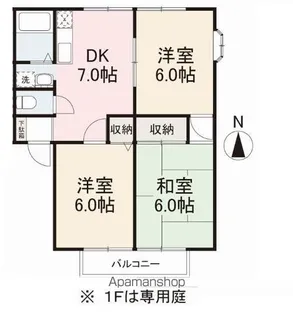 グリーンヒルズ玉藻Ⅱ【1階】の間取り
