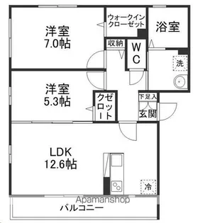ラルジュ【202号室】の間取り
