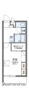 レオパレス島上【308号室】の間取り