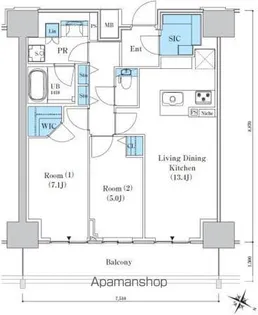 ロイヤルパークスER万代【8階】の間取り