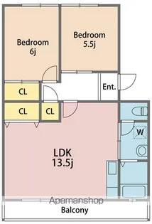 天神マンションⅠ・Ⅱ【4階】の間取り