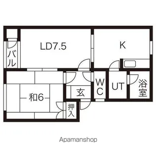 ユリハイツ【B201号室】の間取り